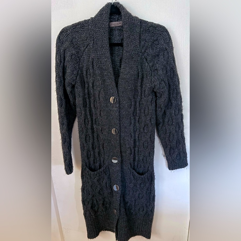 Anthropology long cable knit cardigan